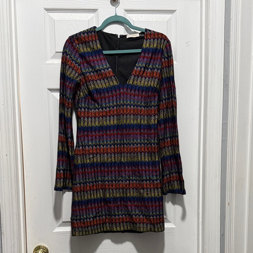Ramy Brook Multicolor Knit V-Neck Dress